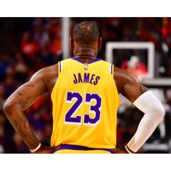 LeBron James (Nike)-(Lakers)-(Jersey)-(Yellow)-(New Cond.)-(Size-XL-52)-$100.00 - Picture 8 of 10